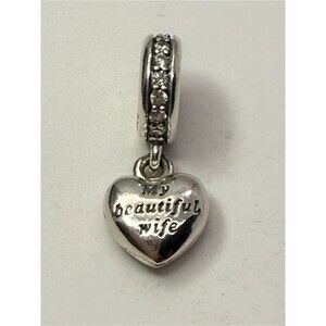 Retired Pandora My Beautiful Wife Dangle Locket Charm 791524CZ